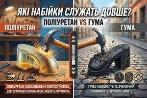 Які набійки служать довше: поліуретан vs гума фото